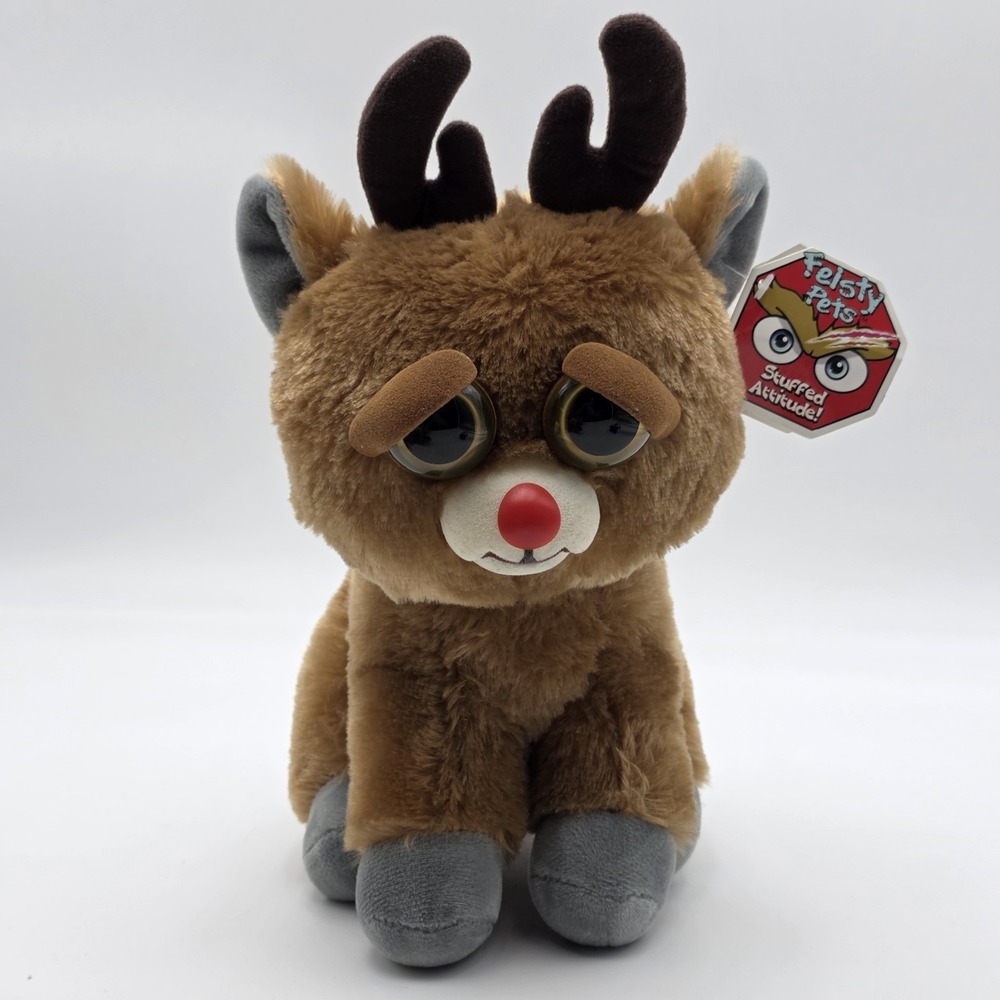 Feisty Pets Rude Alf the Blood Nosed Reindeer Plush Rudolph Red Nose Toy NWT